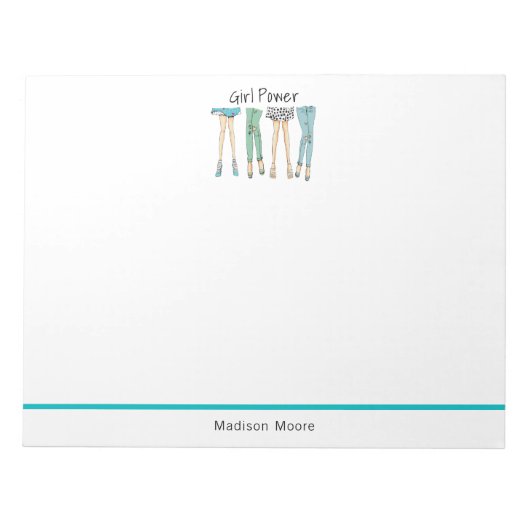 Bloc-note Fabuleux pied "Girl Power" (Devant)