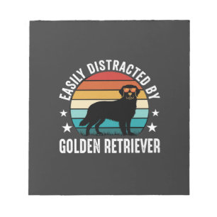 Bloc-note Facilement distrait par Golden Retriever Retro Sun