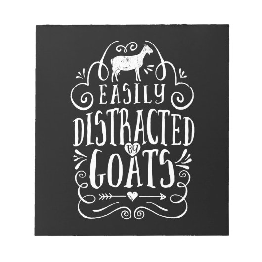 Bloc-note Facilement Distrait Par Les Chèvres Drôle Cadeaux (Devant)