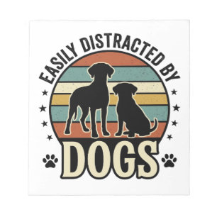 Bloc-note Facilement distrait par les chiens Design silhouet