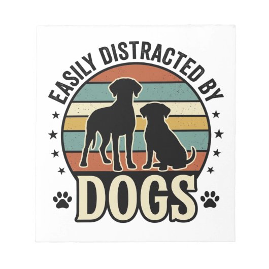 Bloc-note Facilement distrait par les chiens Design silhouet (Devant)