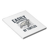 Bloc-note Facilement Distrait Par Les Tortues Design De T-Sh (Incliné)