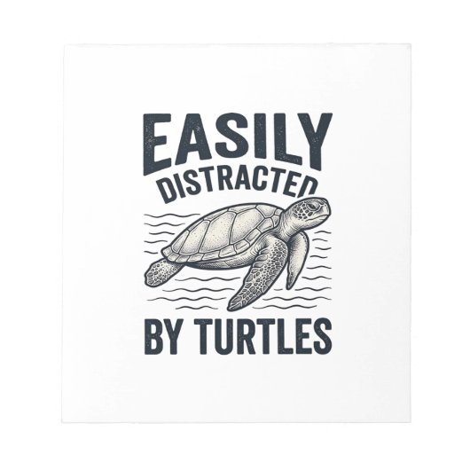 Bloc-note Facilement Distrait Par Les Tortues Design De T-Sh (Devant)