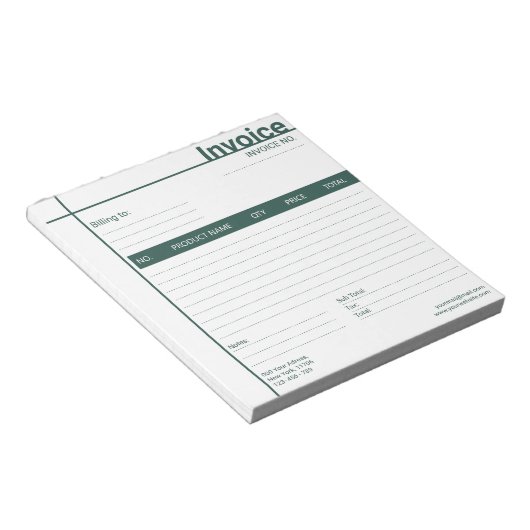 Bloc-note Facturation simple et moderne Réception de vente G (Incliné)