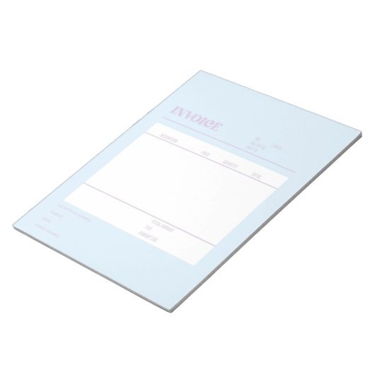 Bloc-note Facture bleue pourpre pour petites entreprises (Incliné)