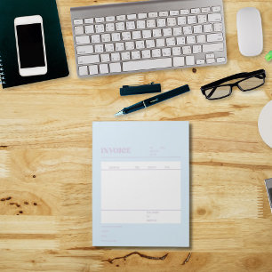 Bloc-note Facture bleue pourpre pour petites entreprises