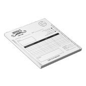 Bloc-note Facture de barbier unique en noir et blanc (Incliné)