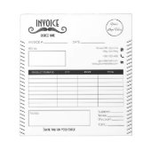 Bloc-note Facture de barbier unique en noir et blanc (Devant)