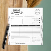 Bloc-note Facture de barbier unique en noir et blanc