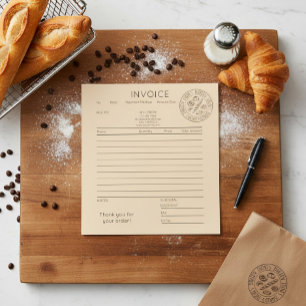 Bloc-note Facture de boulangerie Kraft personnalisée
