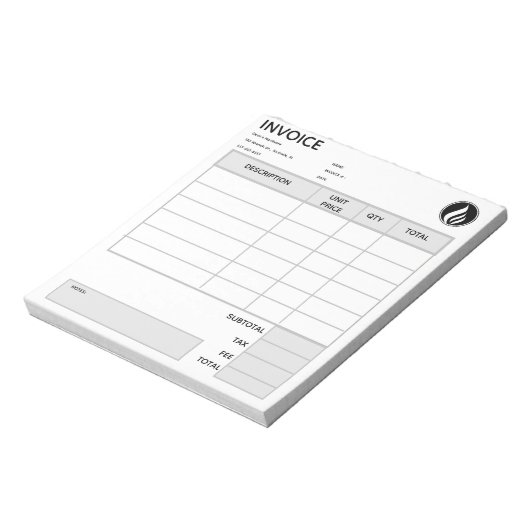 Bloc-note Facture de logo modifiable (Tourné)