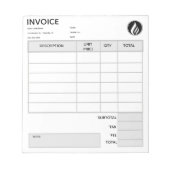 Bloc-note Facture de logo modifiable (Devant)
