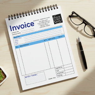 Bloc-note Facture de petite entreprise à logo personnalisé R