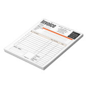 Bloc-note Facture de petite entreprise avec logo personnalis (Tourné)