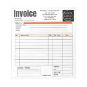 Bloc-note Facture de petite entreprise avec logo personnalis (Devant)