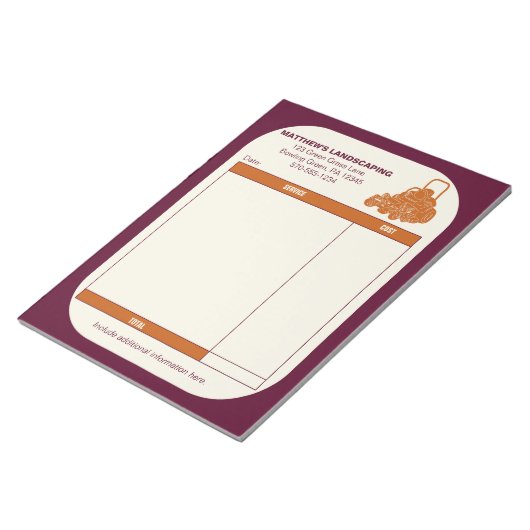 Bloc-note Facture de réception d'entreprise de remorquage de (Incliné)