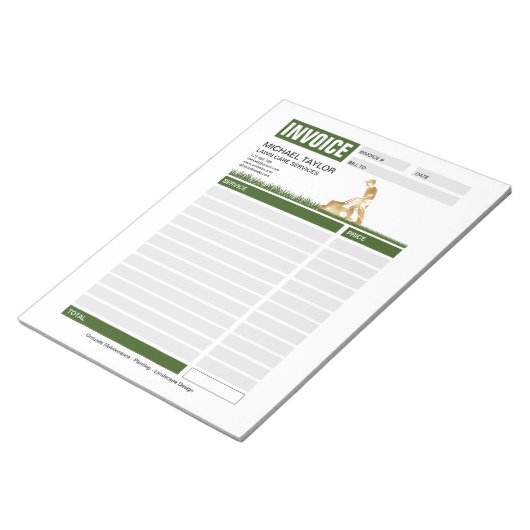 Bloc-note Facture de réception d'entreprise de remorquage de (Incliné)