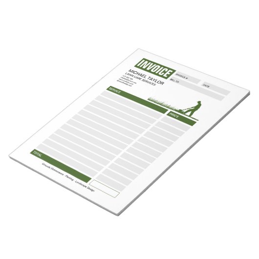 Bloc-note Facture de réception d'entreprise de remorquage de (Incliné)