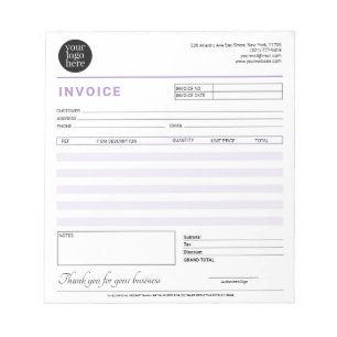 Bloc-note Facture de vente de reçu de petite entreprise mode