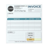 Bloc-note Facture de vente imprimable pour entreprise | Logo (Devant)