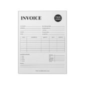 Bloc-note Facture d'entreprise minimaliste (Tourné)