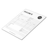 Bloc-note Facture d'entreprise minimaliste (Incliné)