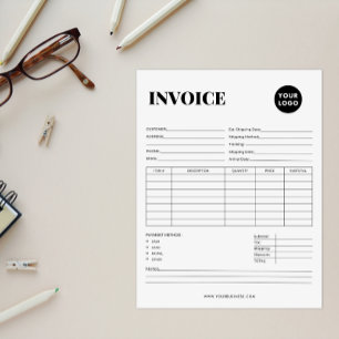 Bloc-note Facture d'entreprise minimaliste