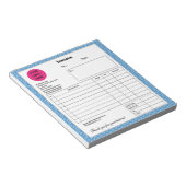 Bloc-note Facture d'entreprise Pastel Blue Wave Company (Incliné)