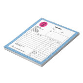 Bloc-note Facture d'entreprise Pastel Blue Wave Company (Tourné)
