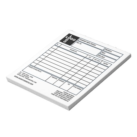 Bloc-note Facture/devis de petite entreprise Pro-Logo (Tourné)