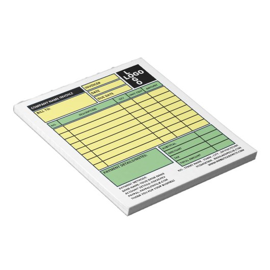 Bloc-note Facture/devis pour petites entreprises Pro-Logo (Incliné)