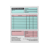 Bloc-note Facture/devis professionnels de grande taille (Tourné)
