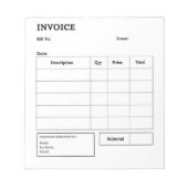 Bloc-note Facture minimale (Devant)