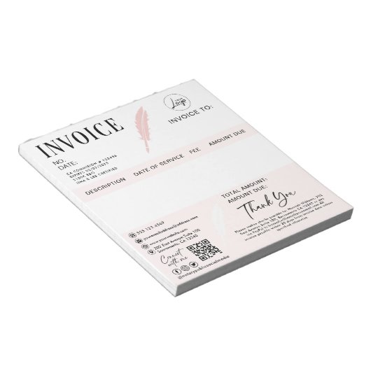 Bloc-note Facture personnalisée du public notaire (Incliné)