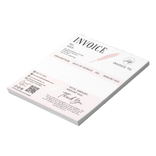 Bloc-note Facture personnalisée du public notaire (Tourné)