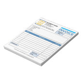 Bloc-note Facture professionnelle, reçu de vente, logo d'ent (Tourné)