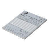 Bloc-note Facture / Reçu du service de nettoyage élégant  (Tourné)