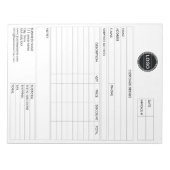 Bloc-note Facturer un reçu de formulaire de vente d'entrepri (Devant)