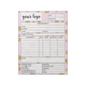 Bloc-note Facturer un reçu de formulaire de vente d'entrepri (Tourné)