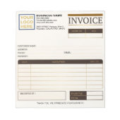 Bloc-note Factures de vente imprimables personnalisées | Log (Devant)