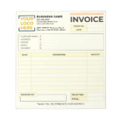 Bloc-note Factures de vente imprimables personnalisées | Log (Devant)