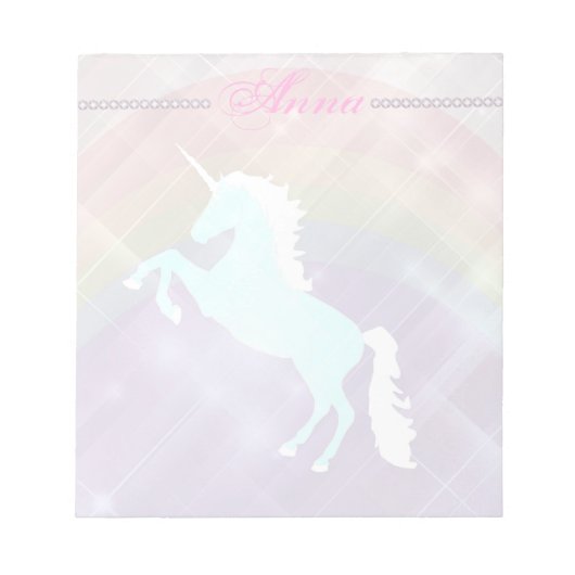 Bloc-note Faetastic licorn rose personnalisation (Devant)