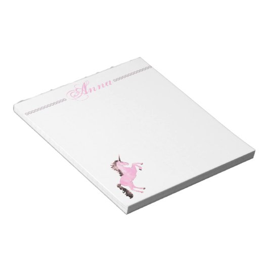 Bloc-note Faetastic licorn rose personnalisation (Incliné)