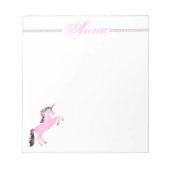 Bloc-note Faetastic licorn rose personnalisation (Devant)