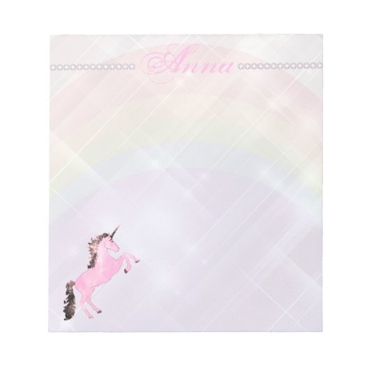 Bloc-note Faetastic licorn rose personnalisation (Devant)