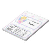 Bloc-note Fairy Birthday Candy Bar Wrapper Party Faveurs (Tourné)