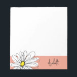Bloc-note Faisceau blanc et corail avec texte personnalisé<br><div class="desc">Un morceau d'art zen et fantaisiste,  hipster. Vous pouvez ajouter un nom,  un monogramme ou un autre texte personnalisé. Si vous avez besoin de déplacer l'art autour,  cliquez sur le bouton personnaliser pour apporter des modifications.</div>