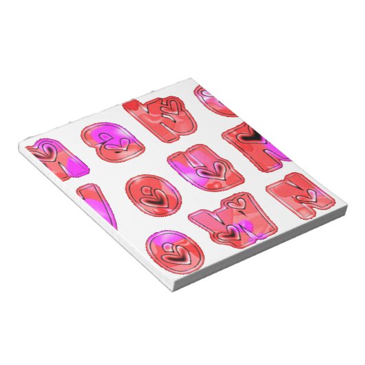 Bloc-note Faites votre propre coeur Art Design d'impression (Incliné)