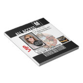 Bloc-note Faites votre propre VIP Pass 8 façons de personnal (Incliné)