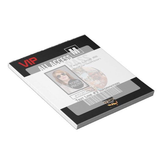 Bloc-note Faites votre propre VIP Pass 8 façons de personnal (Incliné)